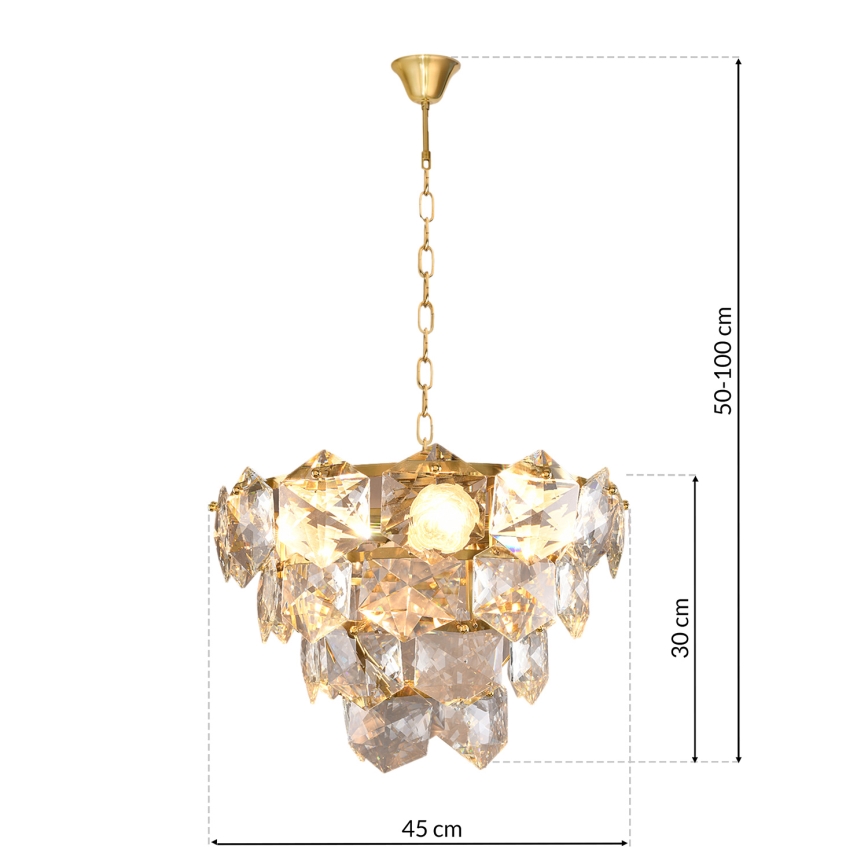 Kristalni luster na lancu DIANA 6xE14/40W/230V zlatna