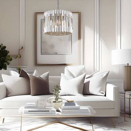 Kristalni luster na lancu RITZ 7xE14/40W/230V sjajni krom
