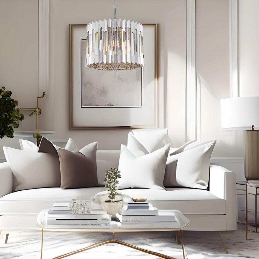 Kristalni luster na lancu RITZ 7xE14/40W/230V sjajni krom