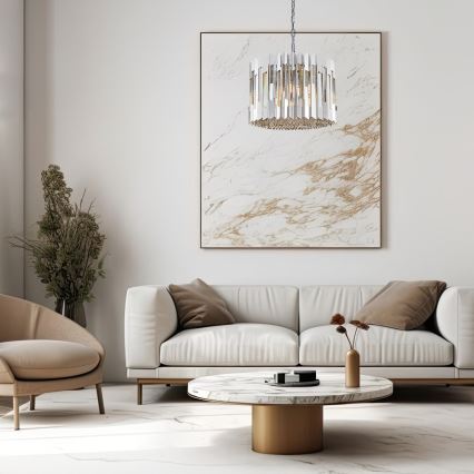 Kristalni luster na lancu RITZ 7xE14/40W/230V sjajni krom