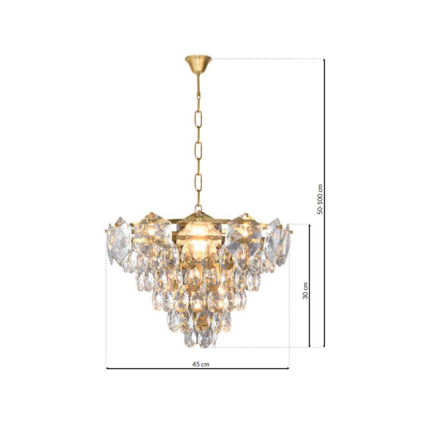 Kristalni luster na lancu SELENA 6xE14/40W/230V zlatna