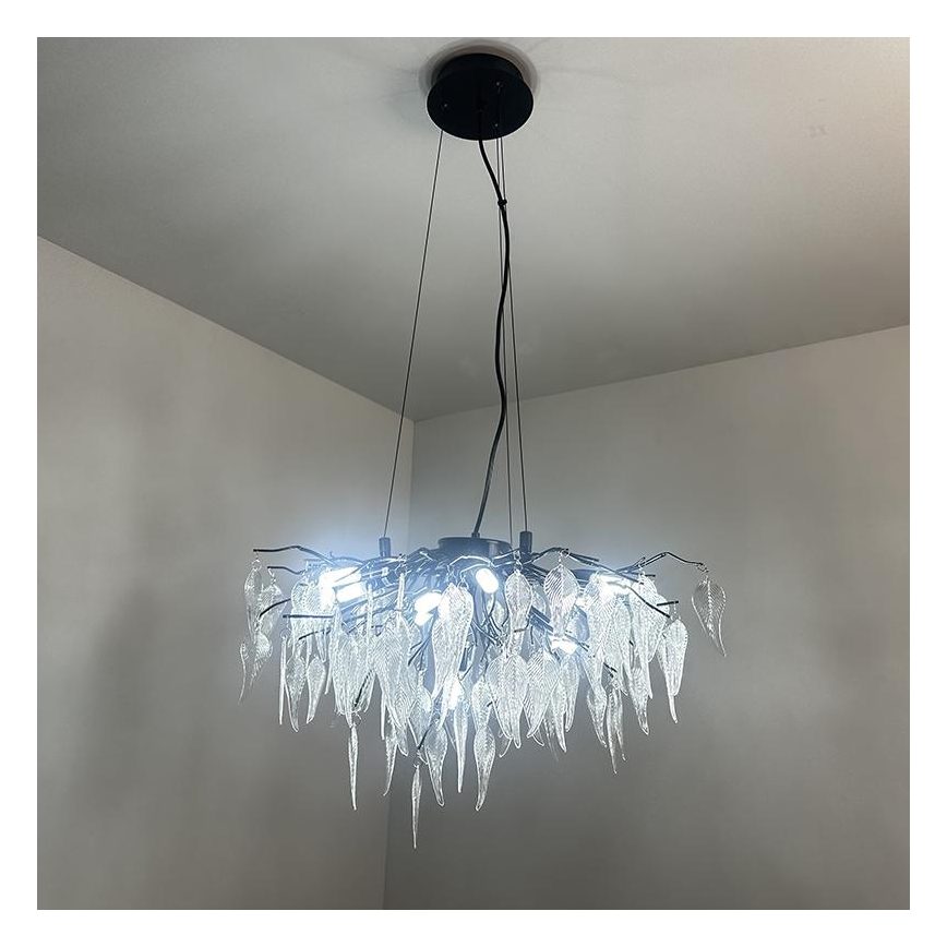 Kristalni luster na sajli 10xG9/40W/230V crna