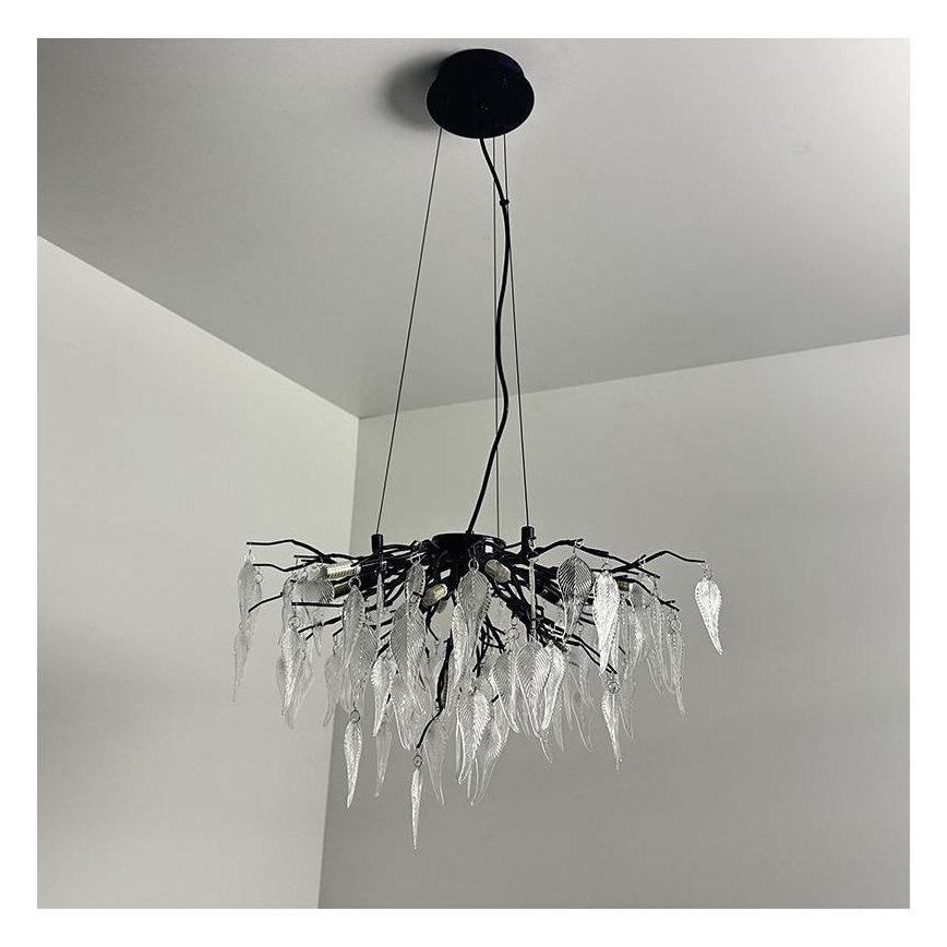 Kristalni luster na sajli 10xG9/40W/230V crna