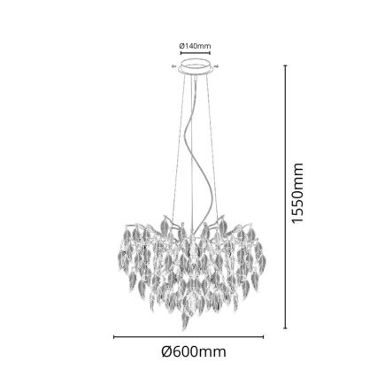 Kristalni luster na sajli 10xG9/40W/230V crna