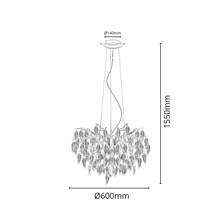 Kristalni luster na sajli 10xG9/40W/230V crna