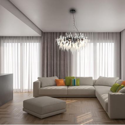 Kristalni luster na sajli 12xG9/40W/230V crna