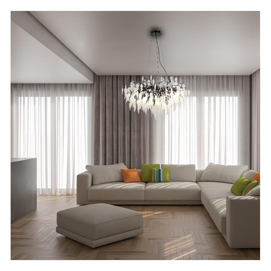 Kristalni luster na sajli 12xG9/40W/230V crna