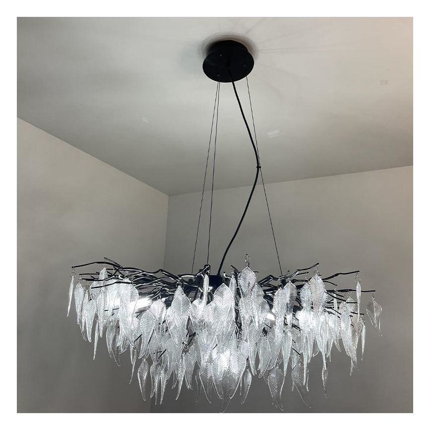 Kristalni luster na sajli 12xG9/40W/230V crna