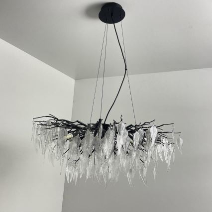 Kristalni luster na sajli 12xG9/40W/230V crna