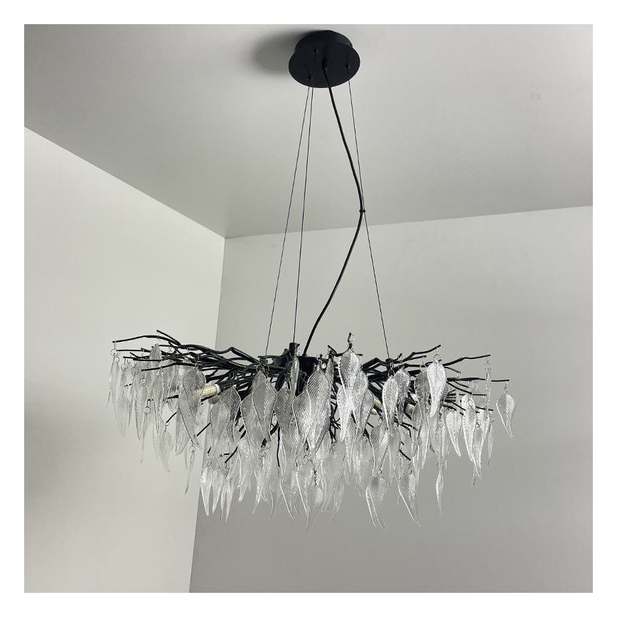 Kristalni luster na sajli 12xG9/40W/230V crna