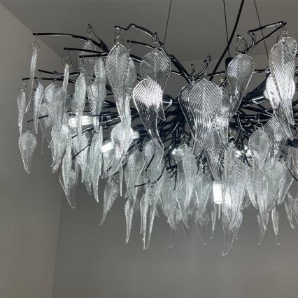 Kristalni luster na sajli 12xG9/40W/230V crna