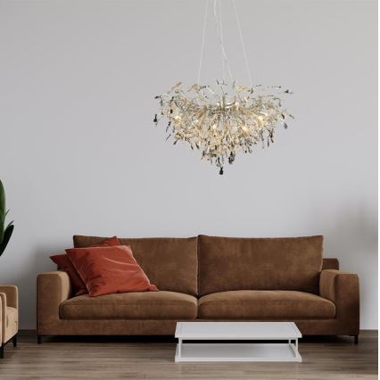 Kristalni luster na sajli 13xG9/40W/230V sjajni krom