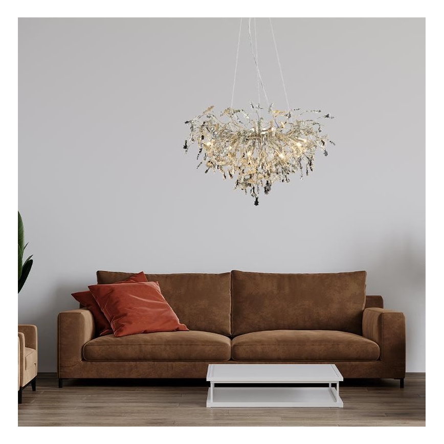 Kristalni luster na sajli 13xG9/40W/230V sjajni krom