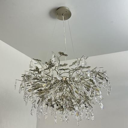Kristalni luster na sajli 13xG9/40W/230V sjajni krom