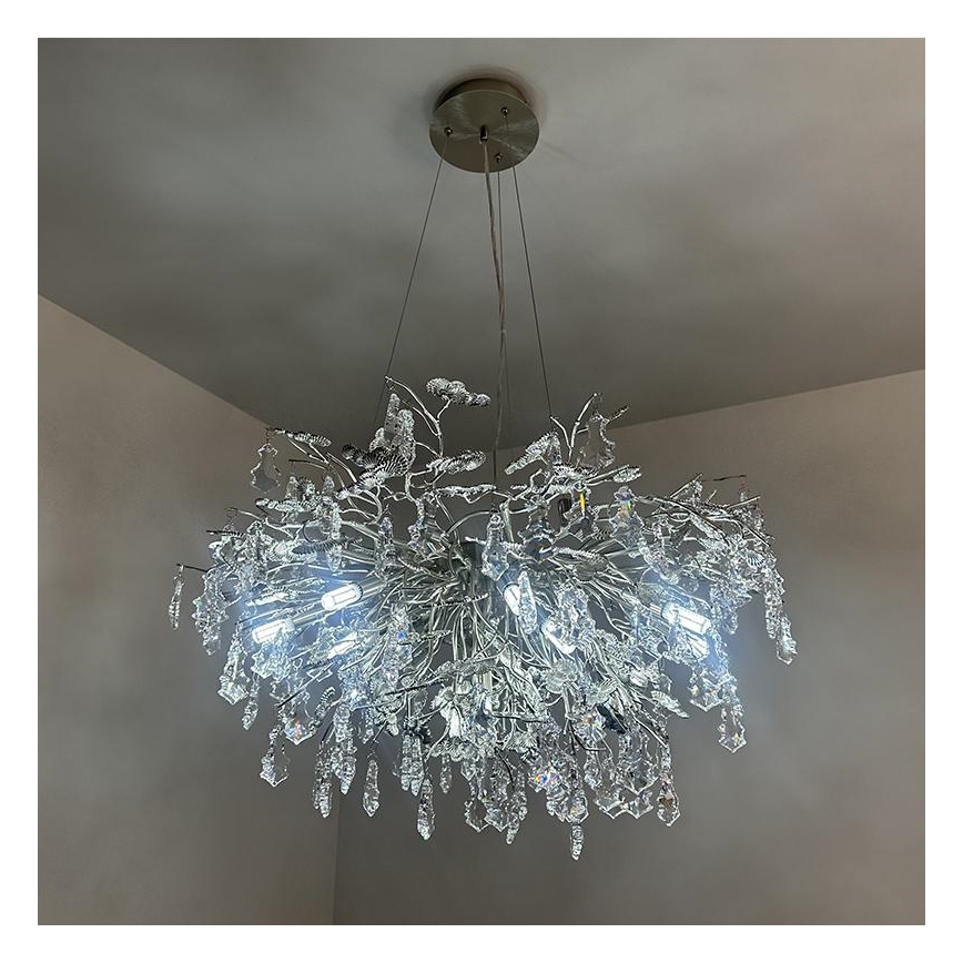 Kristalni luster na sajli 13xG9/40W/230V sjajni krom