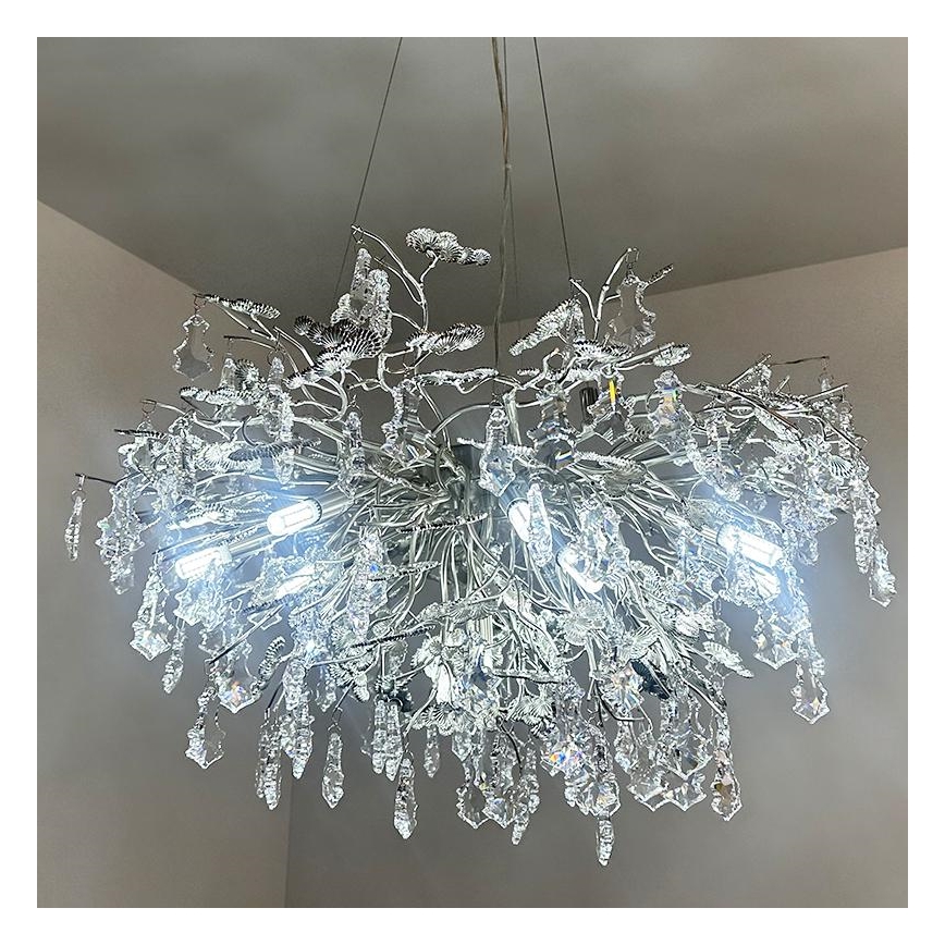 Kristalni luster na sajli 13xG9/40W/230V sjajni krom