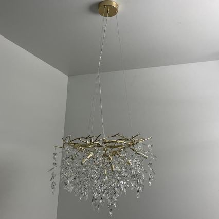 Kristalni luster na sajli 9xG9/40W/230V zlatna