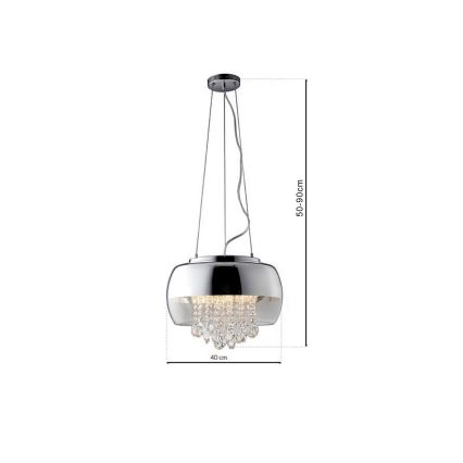 Kristalni luster na sajli LUNA 1xE14/40W/230V