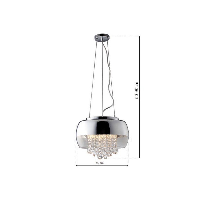 Kristalni luster na sajli LUNA 1xE14/40W/230V