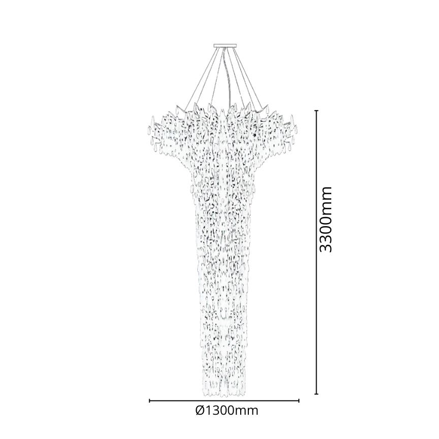 Kristalni luster na užetu 41xG9/40W/230V zlatna