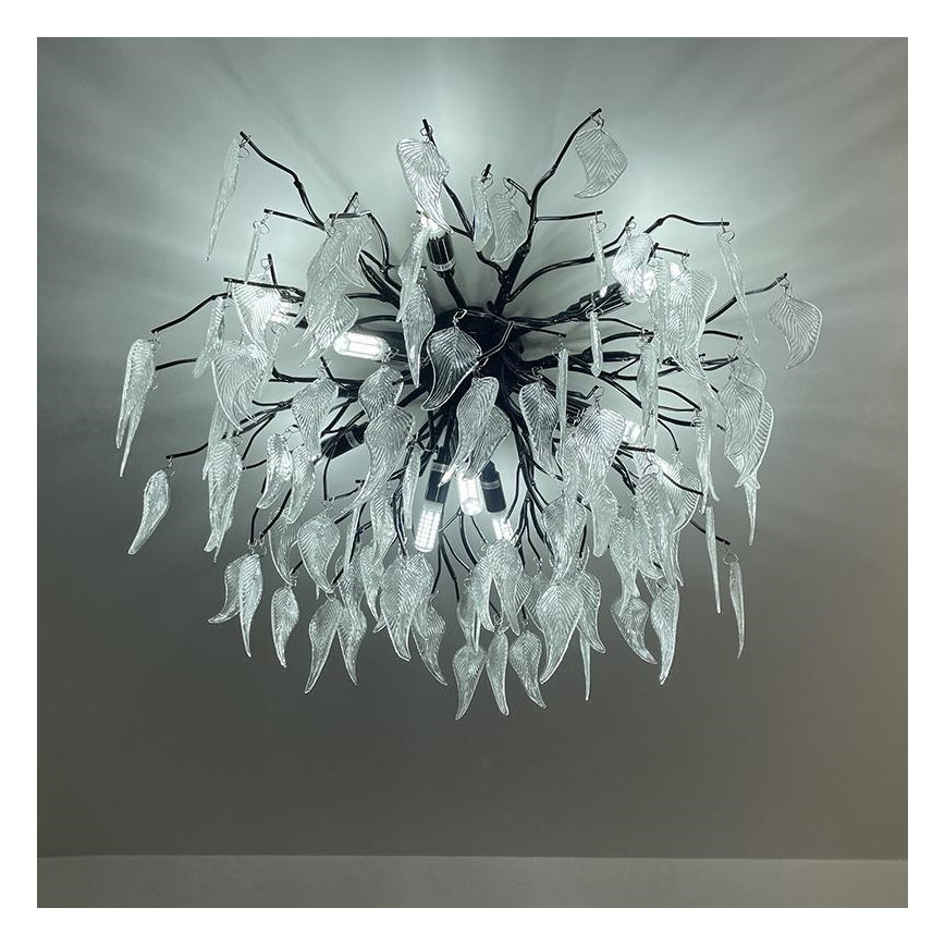 Kristalni nadgradni luster 10xG9/40W/230V crna