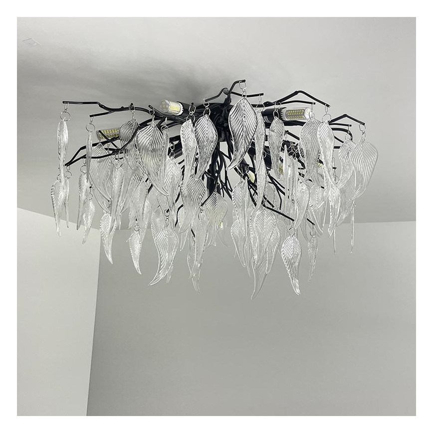 Kristalni nadgradni luster 10xG9/40W/230V crna