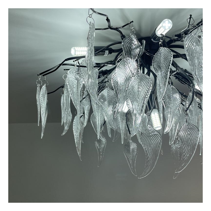 Kristalni nadgradni luster 10xG9/40W/230V crna