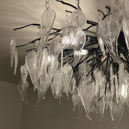 Kristalni nadgradni luster 12xG9/40W/230V crna
