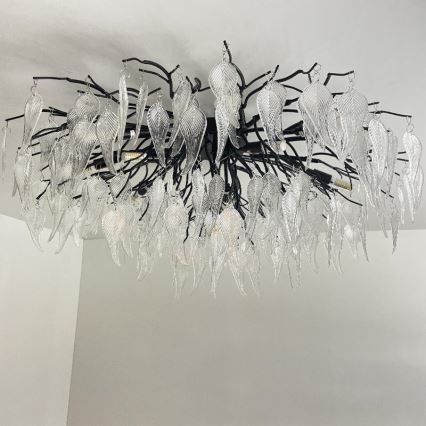 Kristalni nadgradni luster 12xG9/40W/230V crna