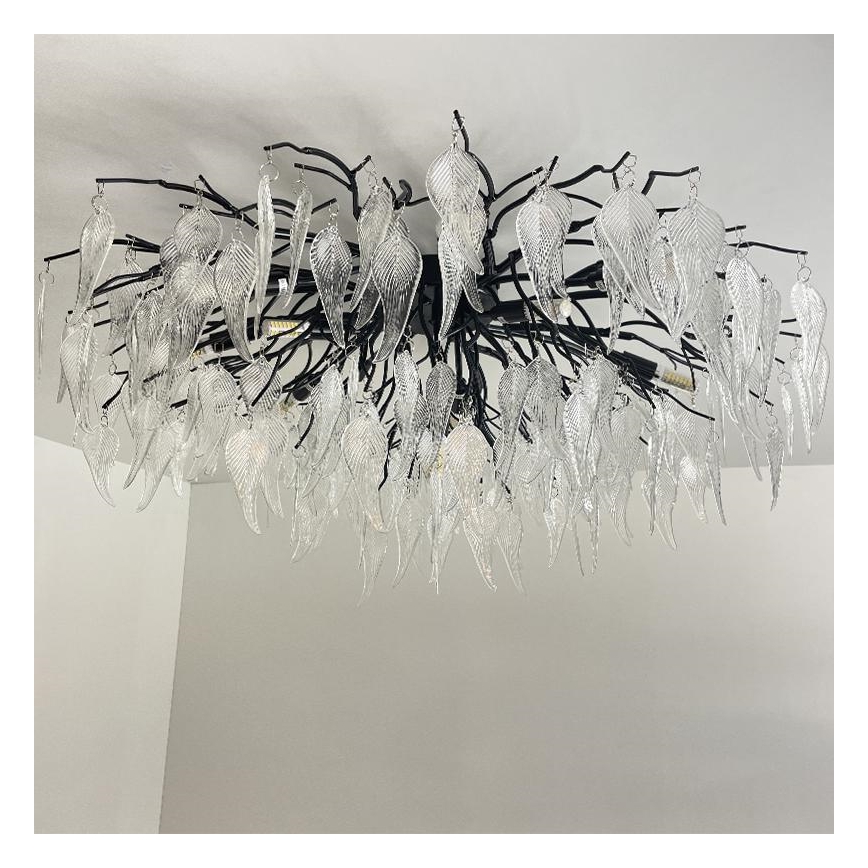 Kristalni nadgradni luster 12xG9/40W/230V crna