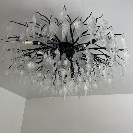 Kristalni nadgradni luster 12xG9/40W/230V crna