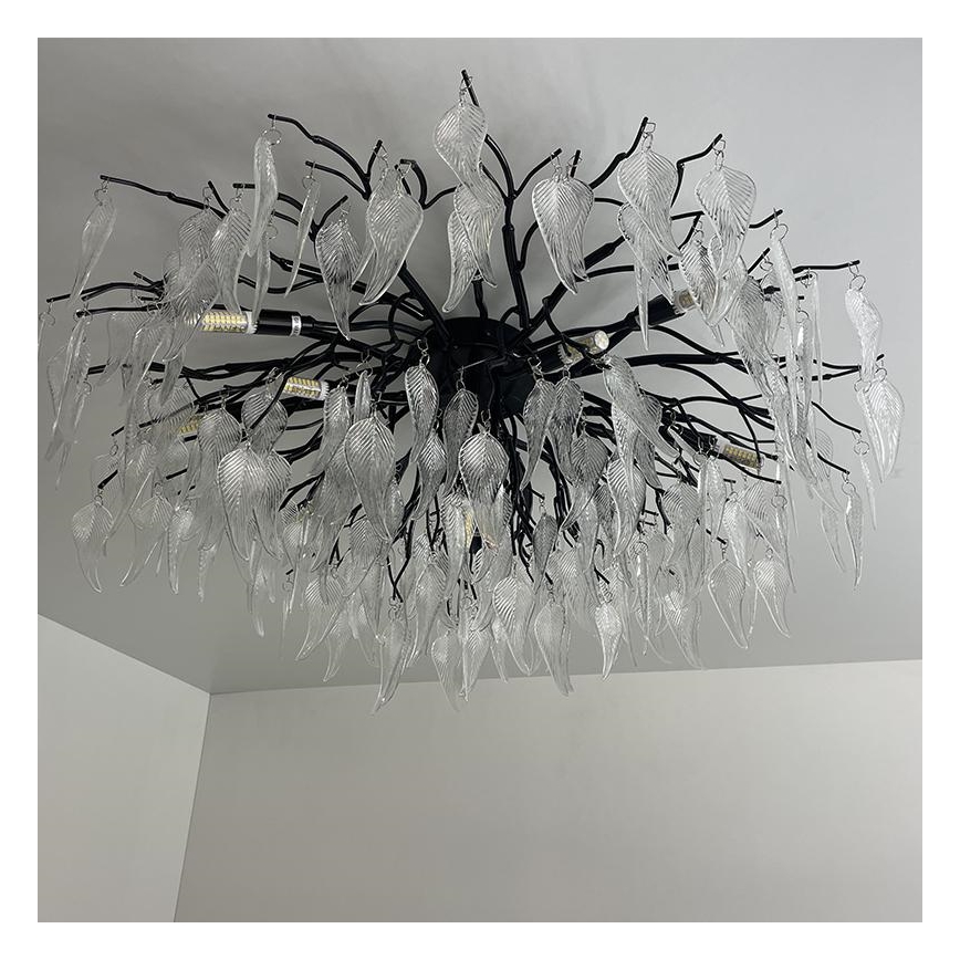 Kristalni nadgradni luster 12xG9/40W/230V crna
