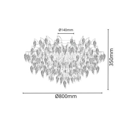 Kristalni nadgradni luster 12xG9/40W/230V crna