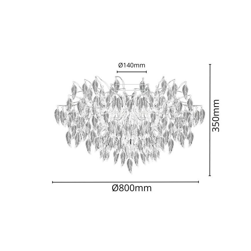 Kristalni nadgradni luster 12xG9/40W/230V crna