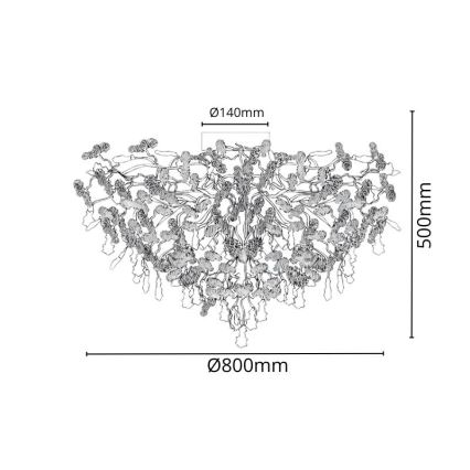 Kristalni nadgradni luster 12xG9/40W/230V sjajni krom