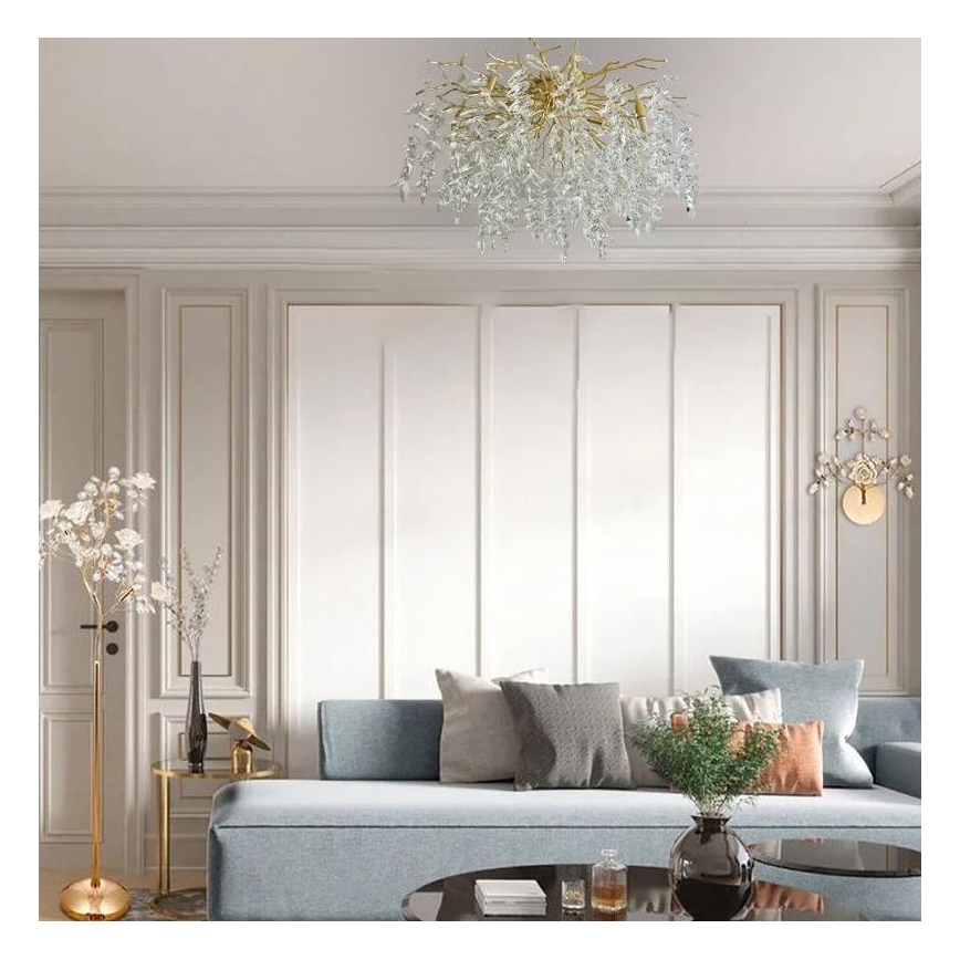 Kristalni nadgradni luster 12xG9/40W/230V zlatna