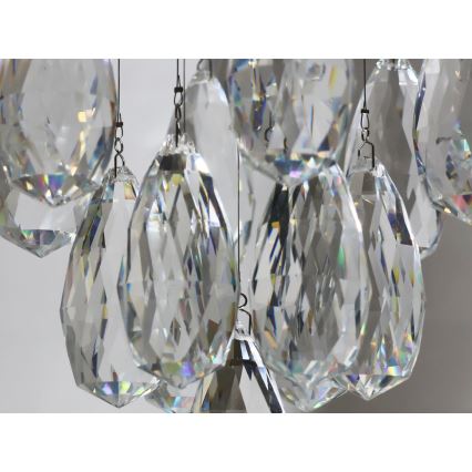 LED kristalna stropna svjetiljka MAJURO LED/30W/230V Ø 45 cm sjajni krom + daljinski upravljač