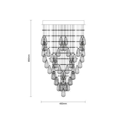 LED kristalna stropna svjetiljka MAJURO LED/30W/230V Ø 45 cm sjajni krom + daljinski upravljač