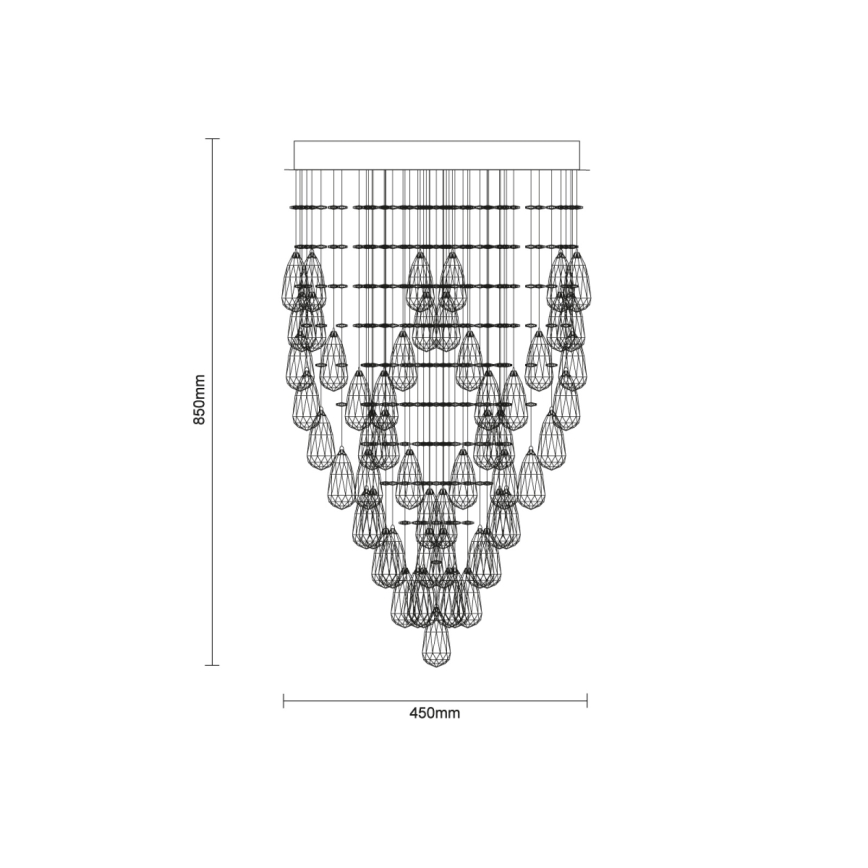 LED kristalna stropna svjetiljka MAJURO LED/30W/230V Ø 45 cm sjajni krom + daljinski upravljač