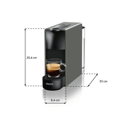 Krups - Aparat za kavu na kapsule NESPRESSO Essenza mini 1310W/230V siva