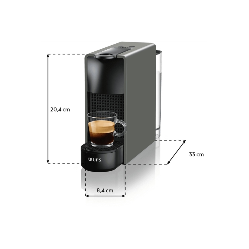Krups - Aparat za kavu na kapsule NESPRESSO Essenza mini 1310W/230V siva