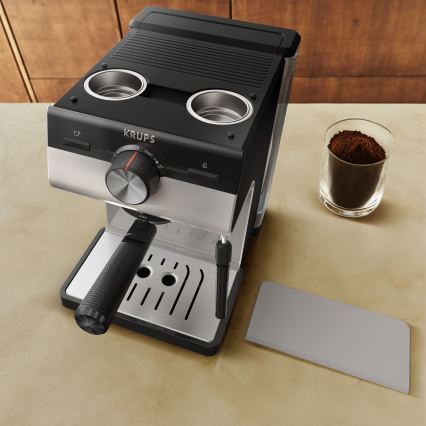 Krups - Aparat za kavu s polugom za dvije šalice AUTHENTIC 1450W/230V siva