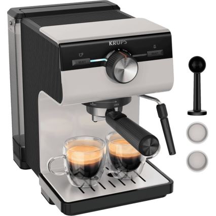 Krups - Aparat za kavu s polugom za dvije šalice AUTHENTIC 1450W/230V siva