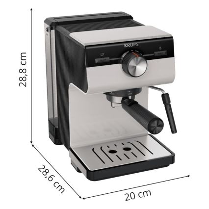 Krups - Aparat za kavu s polugom za dvije šalice AUTHENTIC 1450W/230V siva
