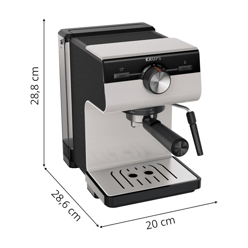 Krups - Aparat za kavu s polugom za dvije šalice AUTHENTIC 1450W/230V siva