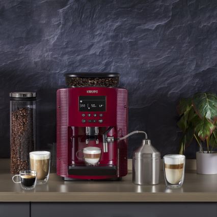 Krups - Automatski aparat za kavu s posudom za mlijeko ESSENTIAL 1450W/230V crvena