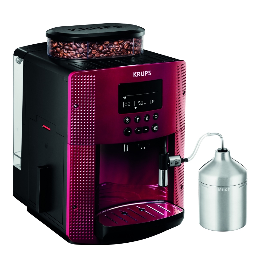 Krups - Automatski aparat za kavu s posudom za mlijeko ESSENTIAL 1450W/230V crvena