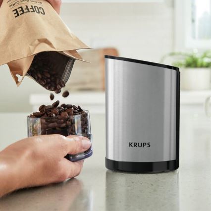 Krups - Električni mlinac za kavu 85g FAST-TOUCH 200W/230V mat krom