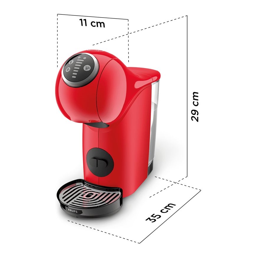 Krups - Aparat za kavu na kapsule NESCAFÉ DOLCE GUSTO GENIO S PLUS 1500W crvena