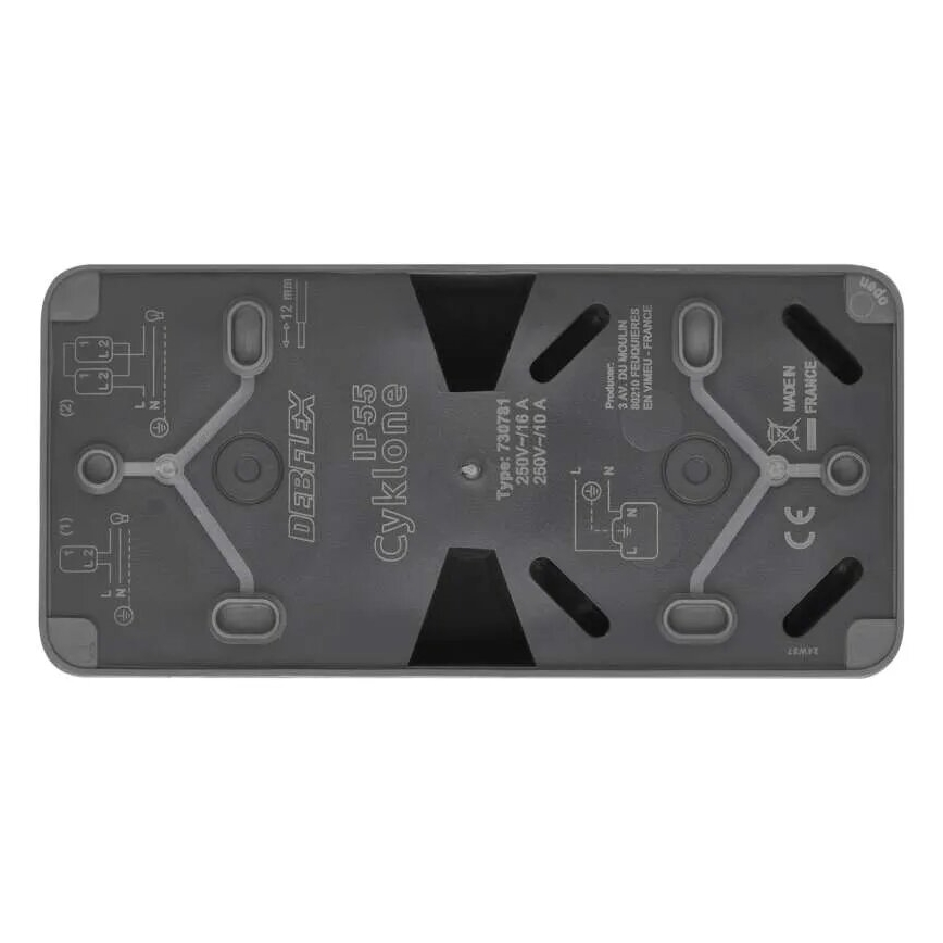 Kućni prekidač naizmjenični s utičnicom 250V/16A IP55
